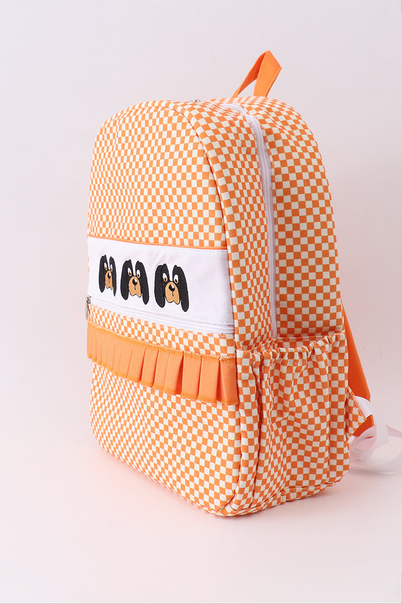 Sac à dos à volants à carreaux brodé Orange Tennessee
