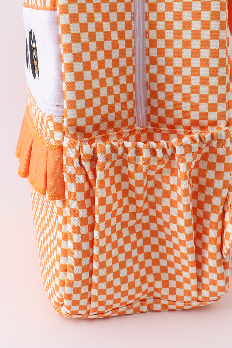 Sac à dos à volants à carreaux brodé Orange Tennessee