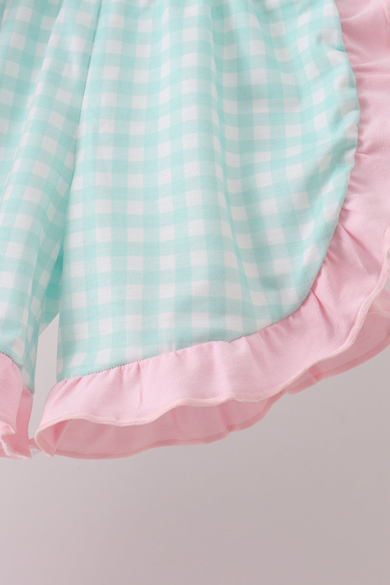 Ensemble tricoté appliqué fraise rose