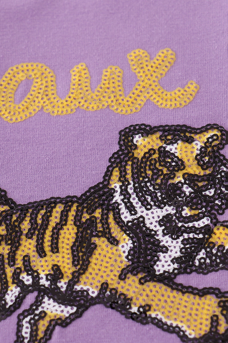 Haut à sequins violet doré LSU geaux tiger