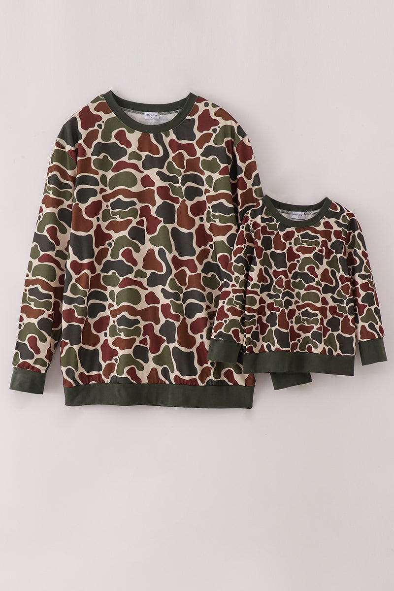 Sweat-shirt camouflage papa et moi