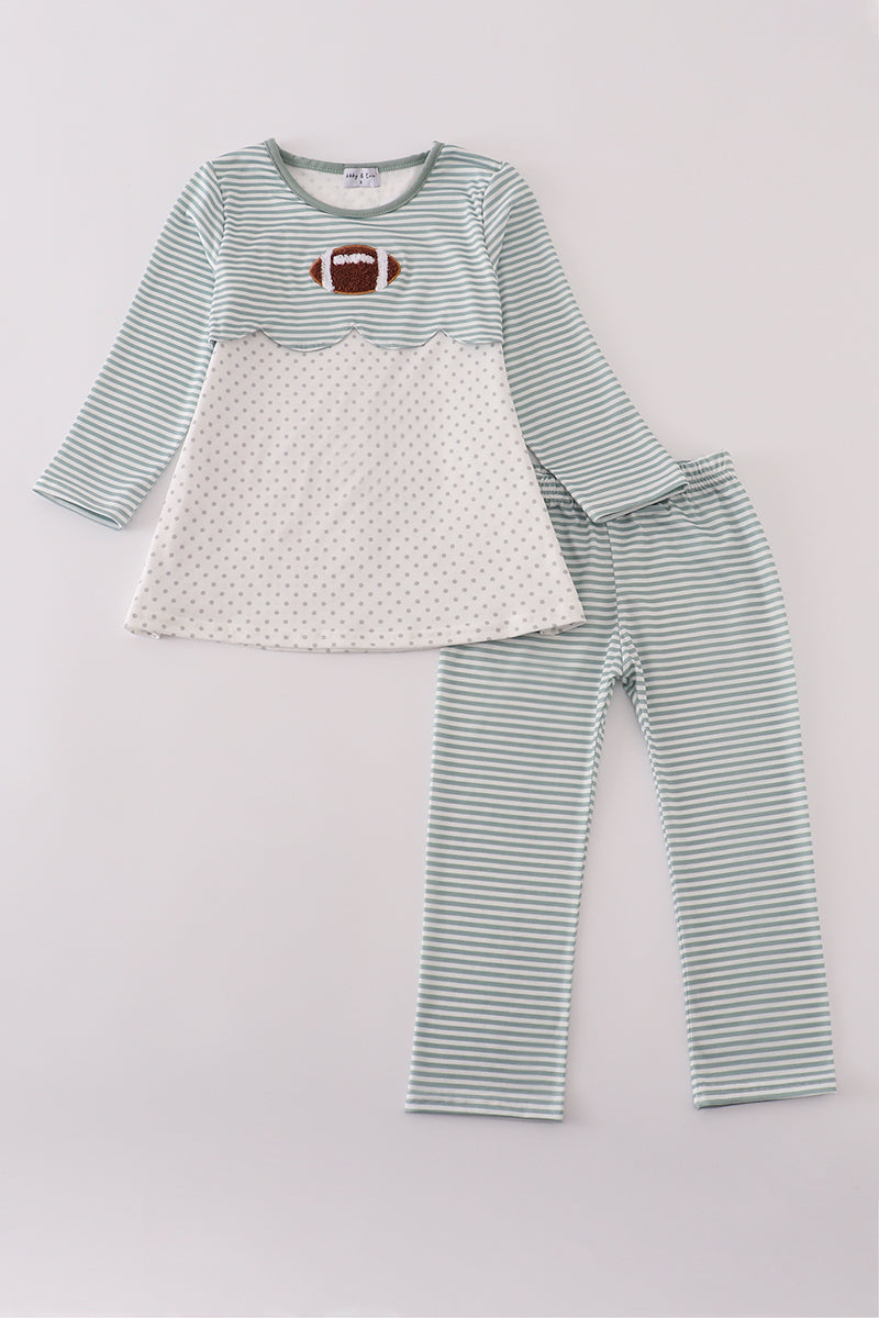 Ensemble pantalon noeud marin rayé sauge