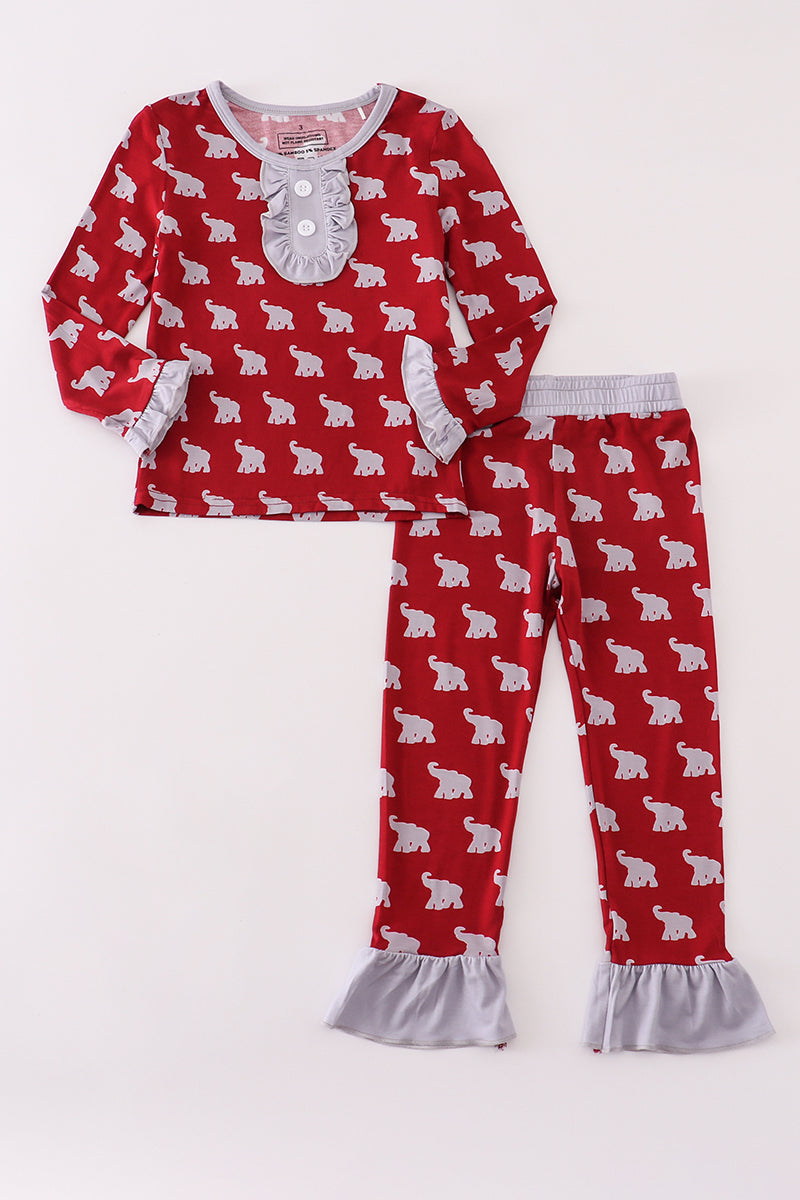 Ensemble pyjama en bambou imprimé éléphant Roll Tide Alabama