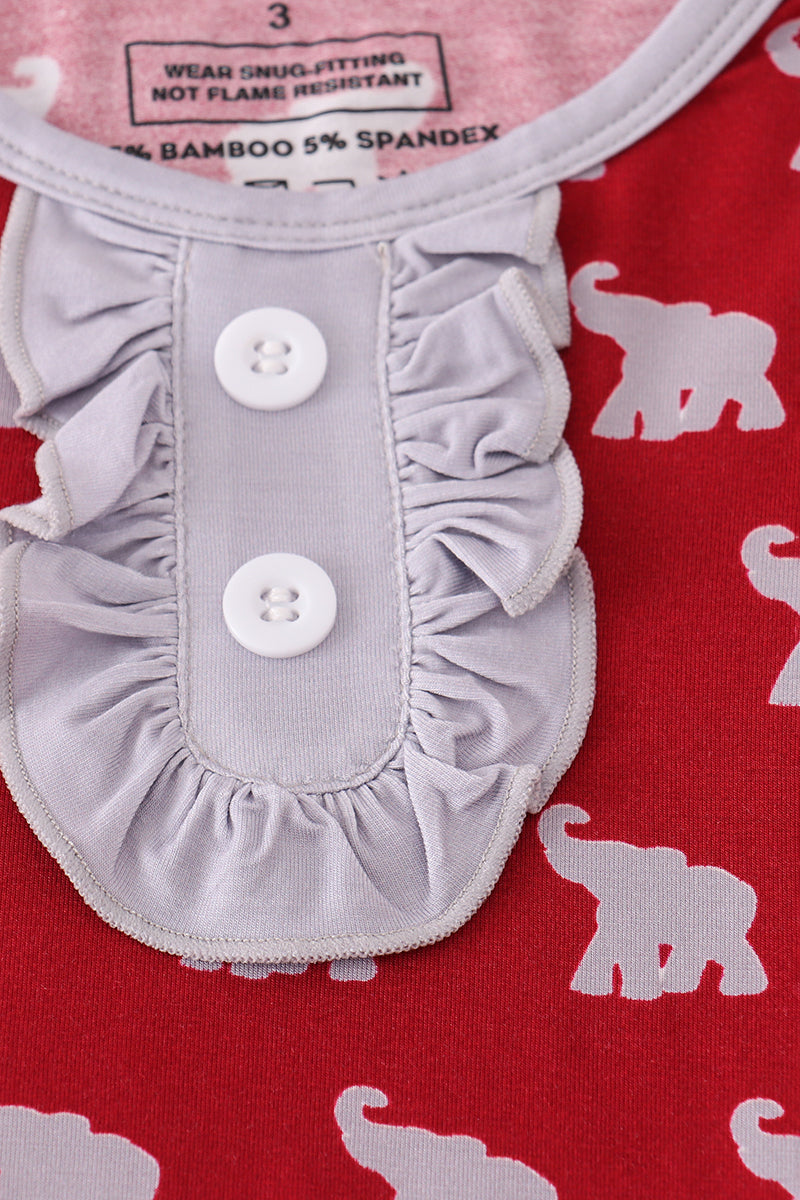 Ensemble pyjama en bambou imprimé éléphant Roll Tide Alabama