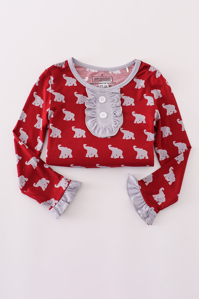 Ensemble pyjama en bambou imprimé éléphant Roll Tide Alabama