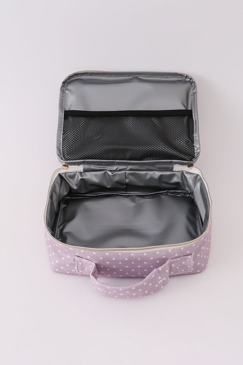 Sac à déjeuner en toile à nœud, imprimé floral violet