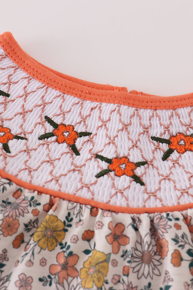 Ensemble bloomer smocké brodé floral