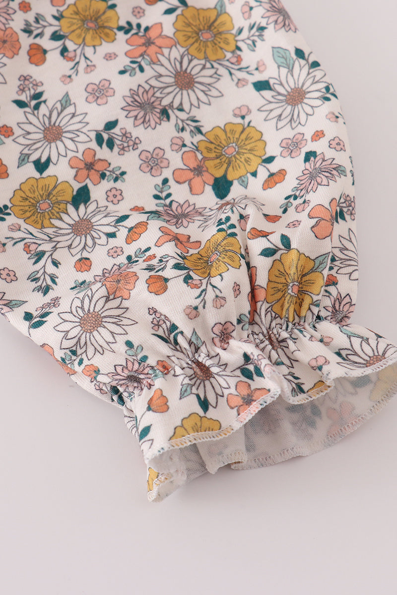 Ensemble bloomer smocké brodé floral
