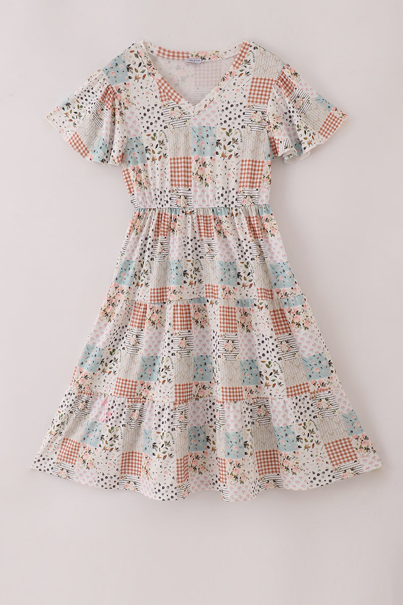 Robe de grossesse à imprimé floral d'automne