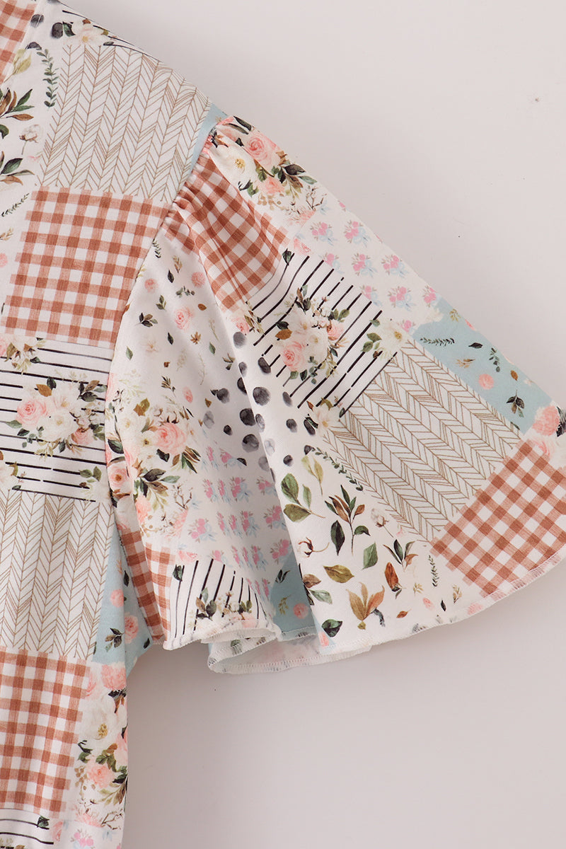 Robe de grossesse à imprimé floral d'automne