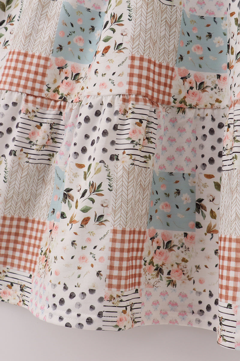 Robe de grossesse à imprimé floral d'automne