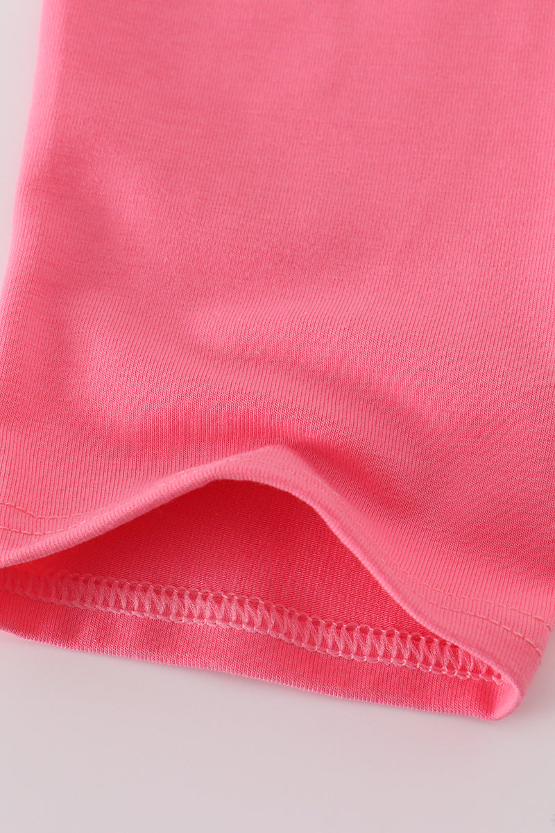 Ensemble pantalon smocké main rose