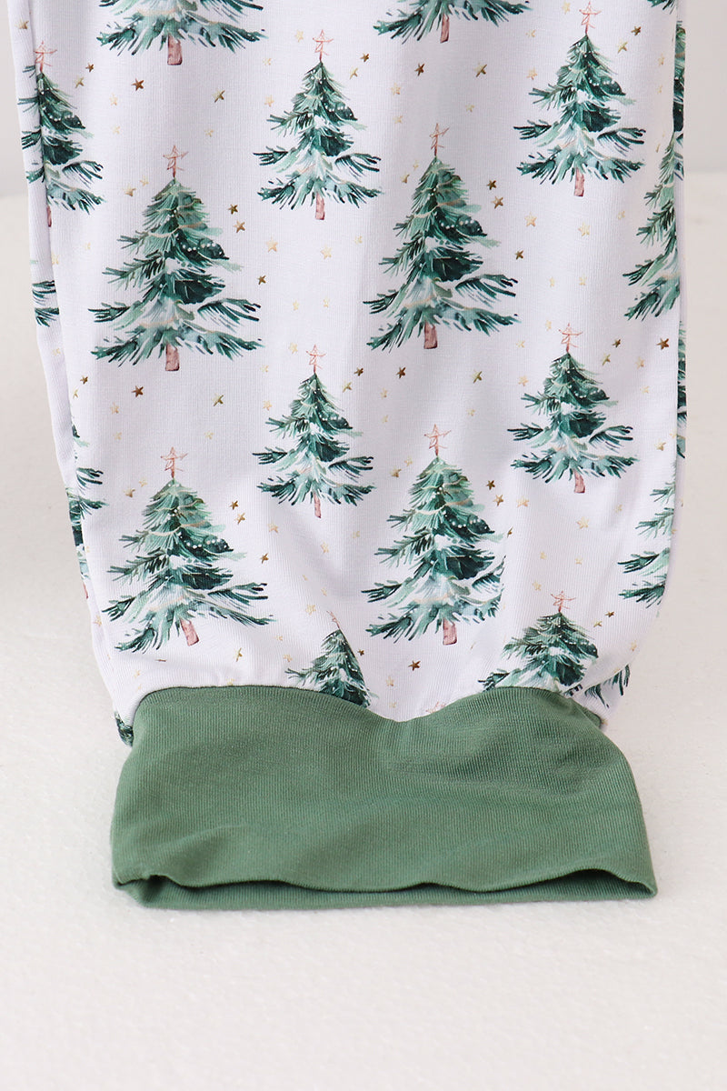 Pantalon maman en bambou vert sapin