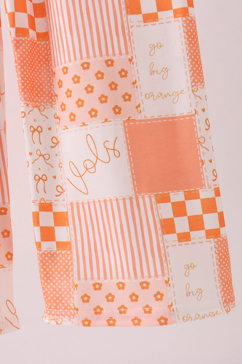 Combinaison-pantalon à volants orange Tennessee en patchwork