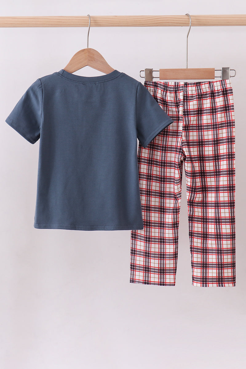 Ensemble pantalon appliqué chiot football marine