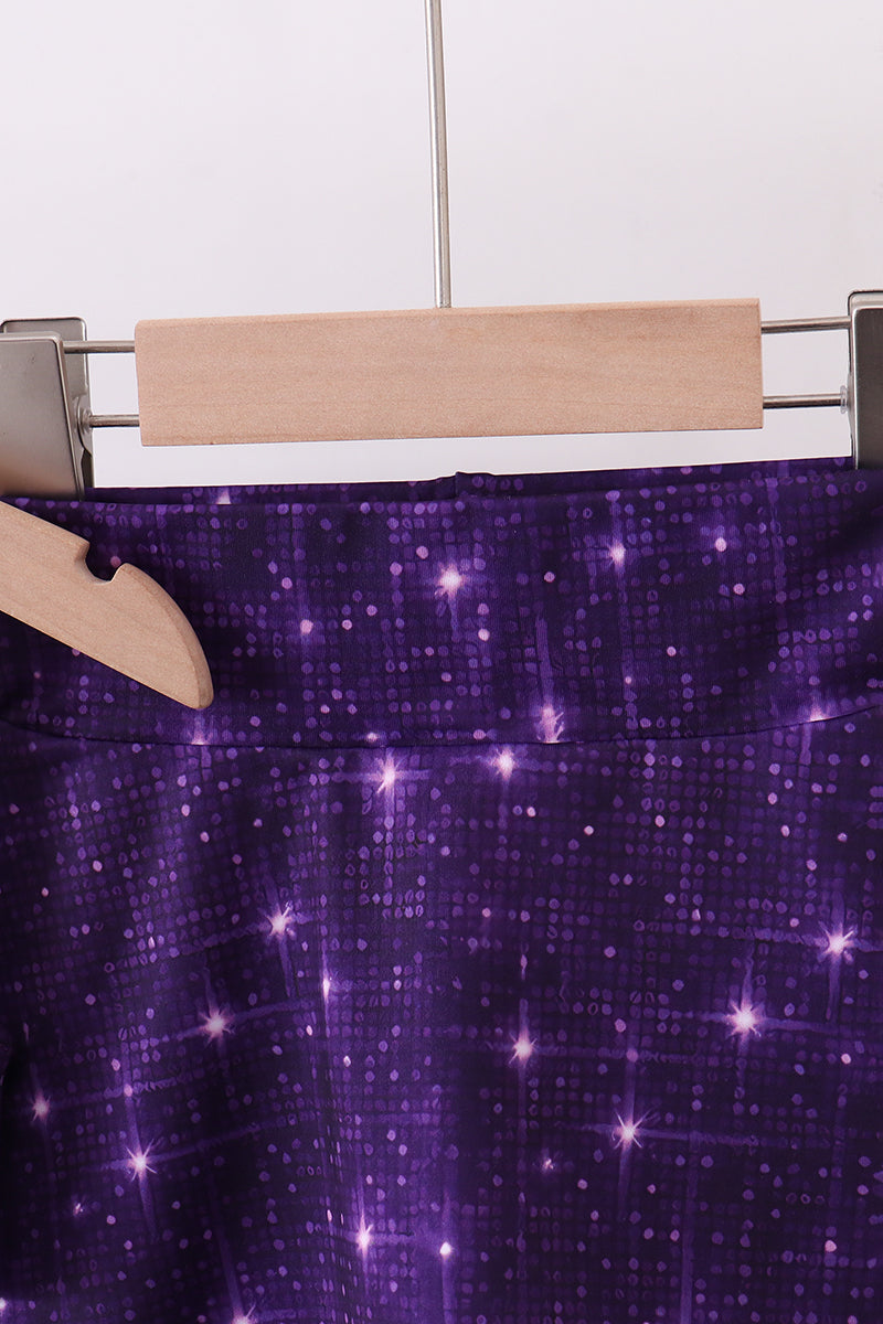 Ensemble skort à paillettes violettes
