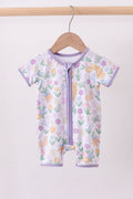 Combi-short à imprimé floral violet