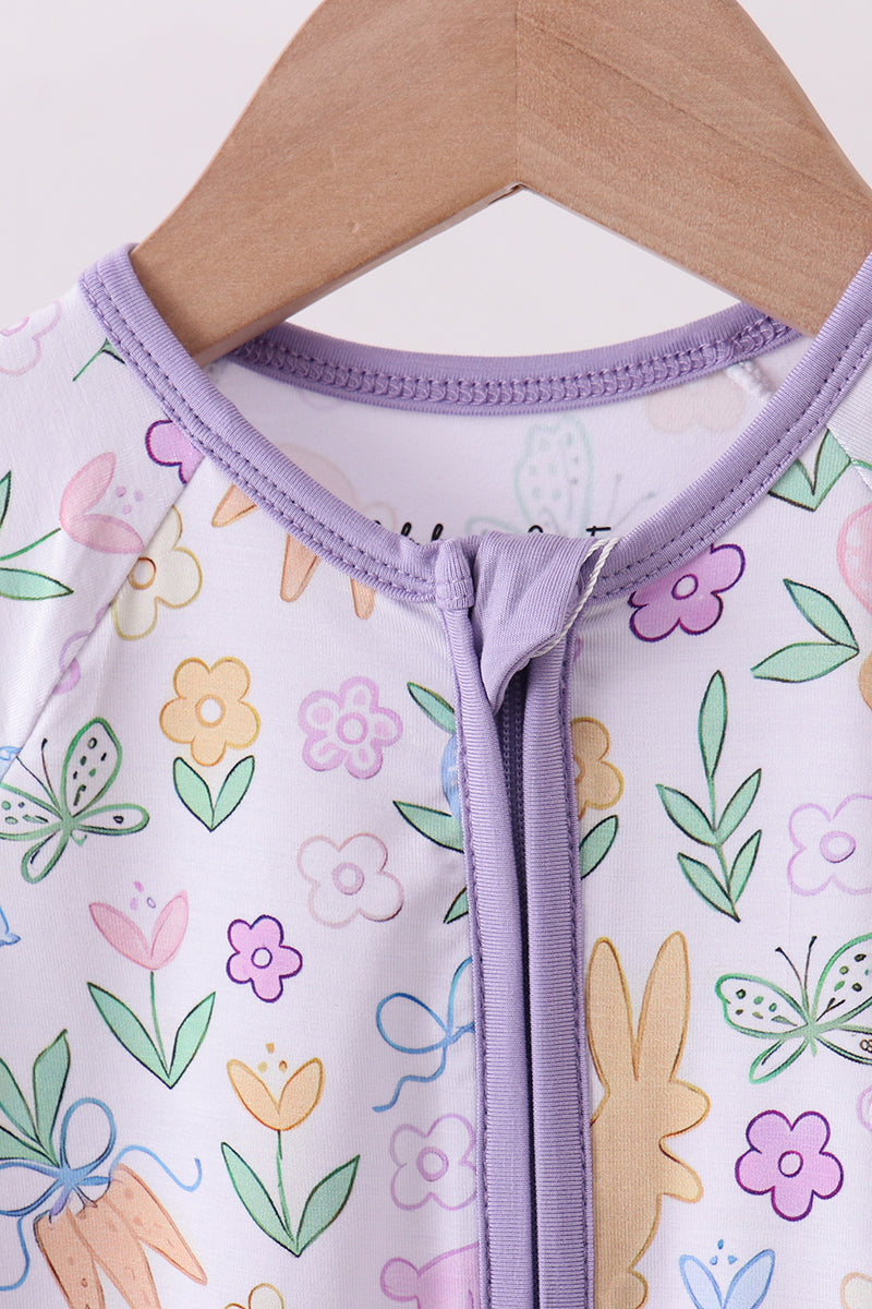 Combi-short à imprimé floral violet