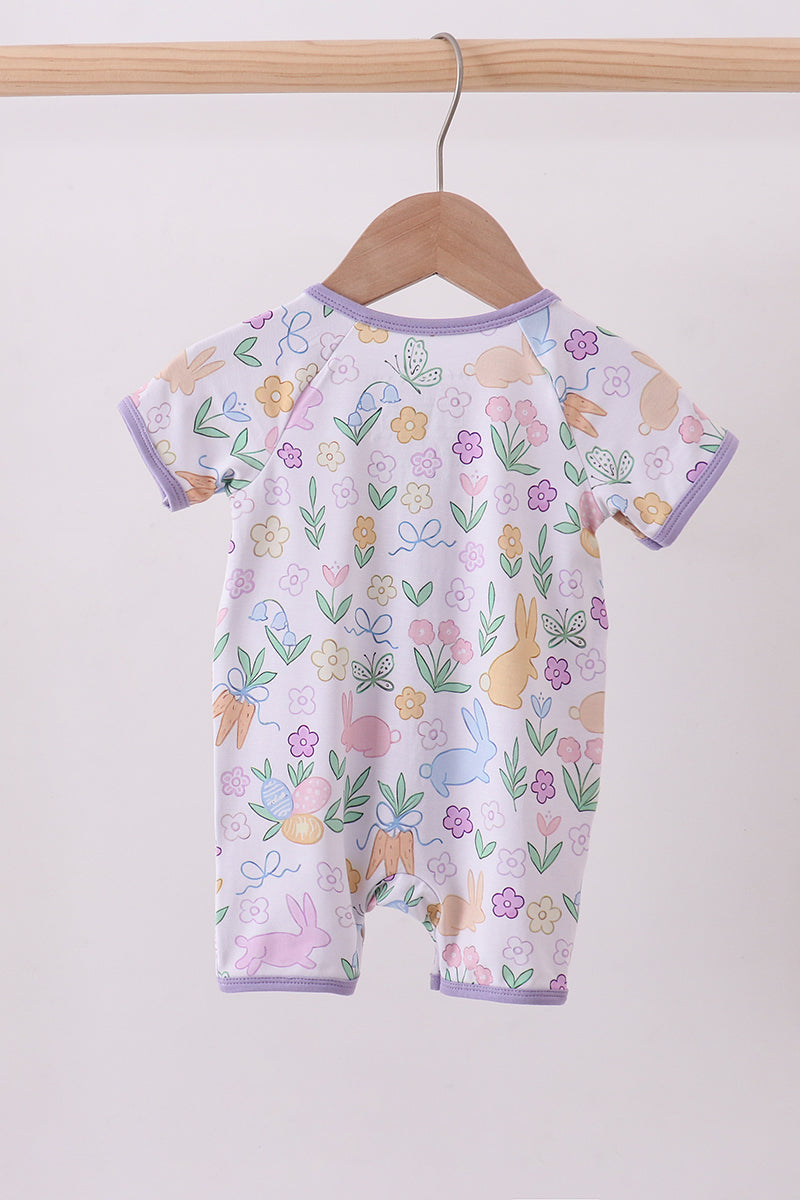 Combi-short à imprimé floral violet