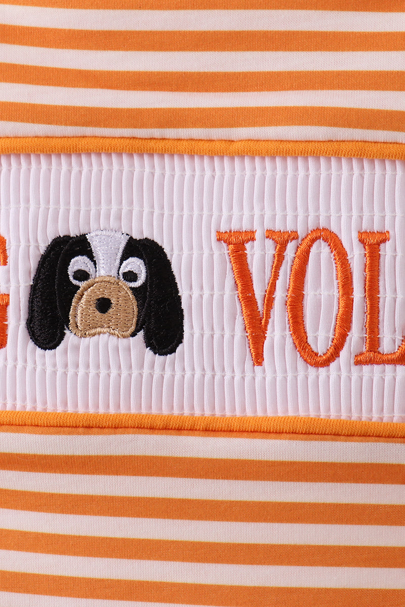 Tennessee Go vols barboteuse rayée et smockée