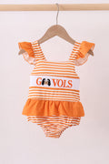 Maillot de bain rayé smocké Tennessee Go vols