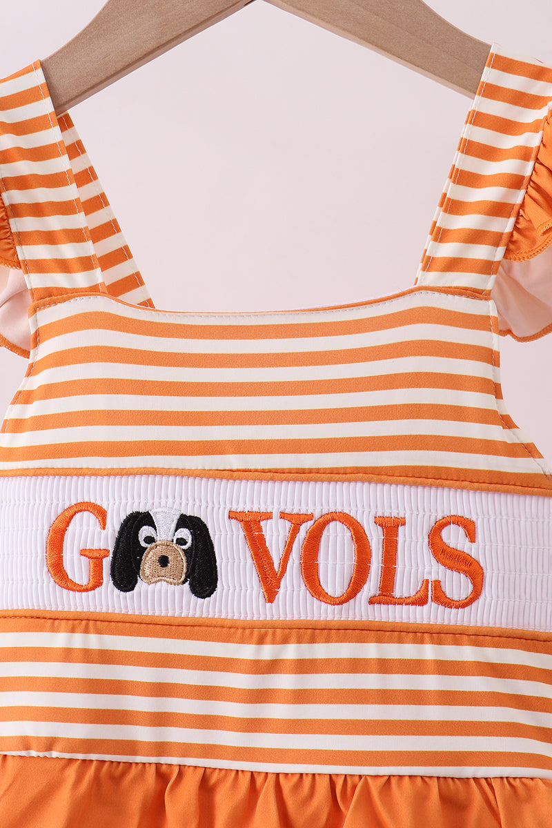 Maillot de bain rayé smocké Tennessee Go vols