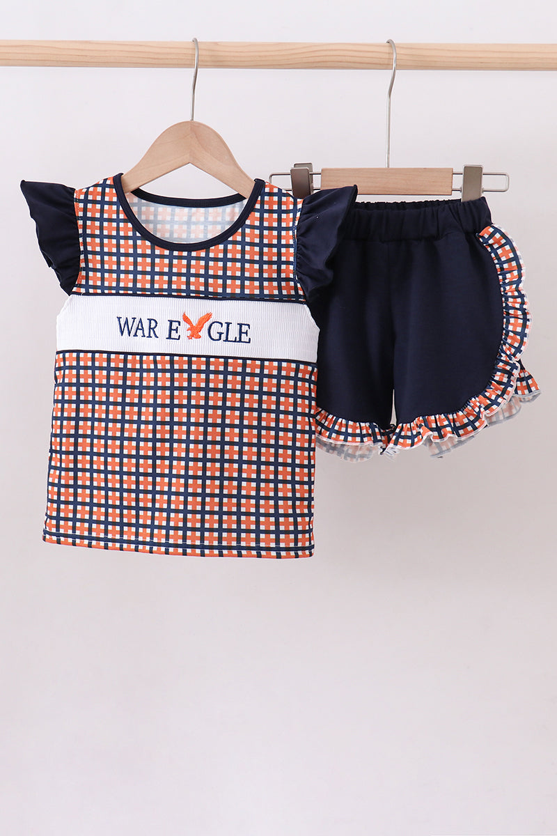 Ensemble short volanté smocké Auburn War Eagle