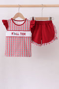 Ensemble short à volants à smocks carreaux Alabama Roll Tide