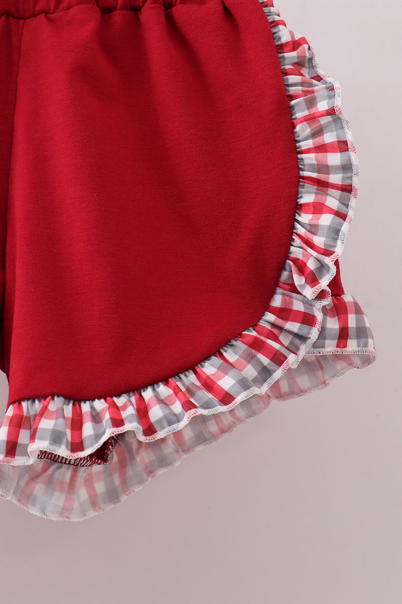 Ensemble short à volants à smocks carreaux Alabama Roll Tide