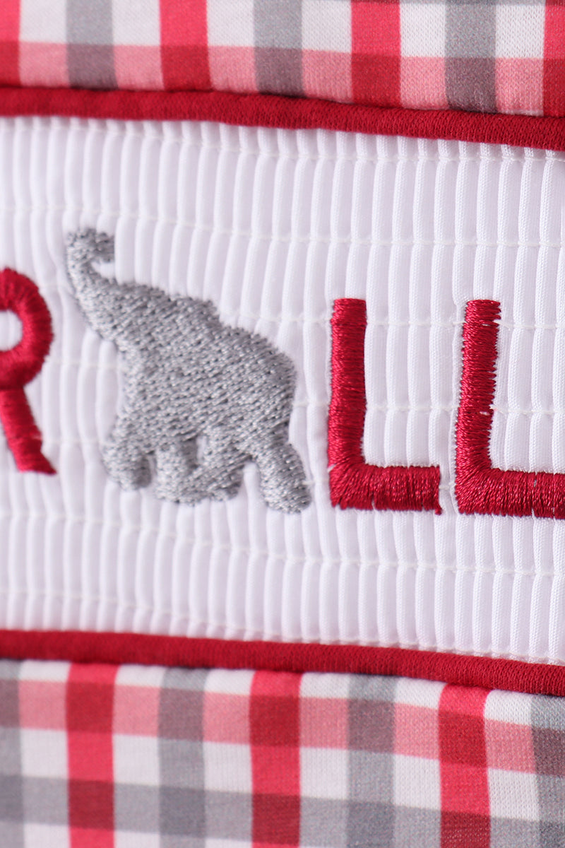 Ensemble short à volants à smocks carreaux Alabama Roll Tide