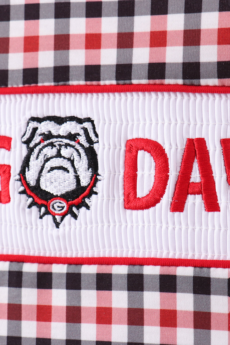 Ensemble short à volants à carreaux brodé Georgia Go Dawgs