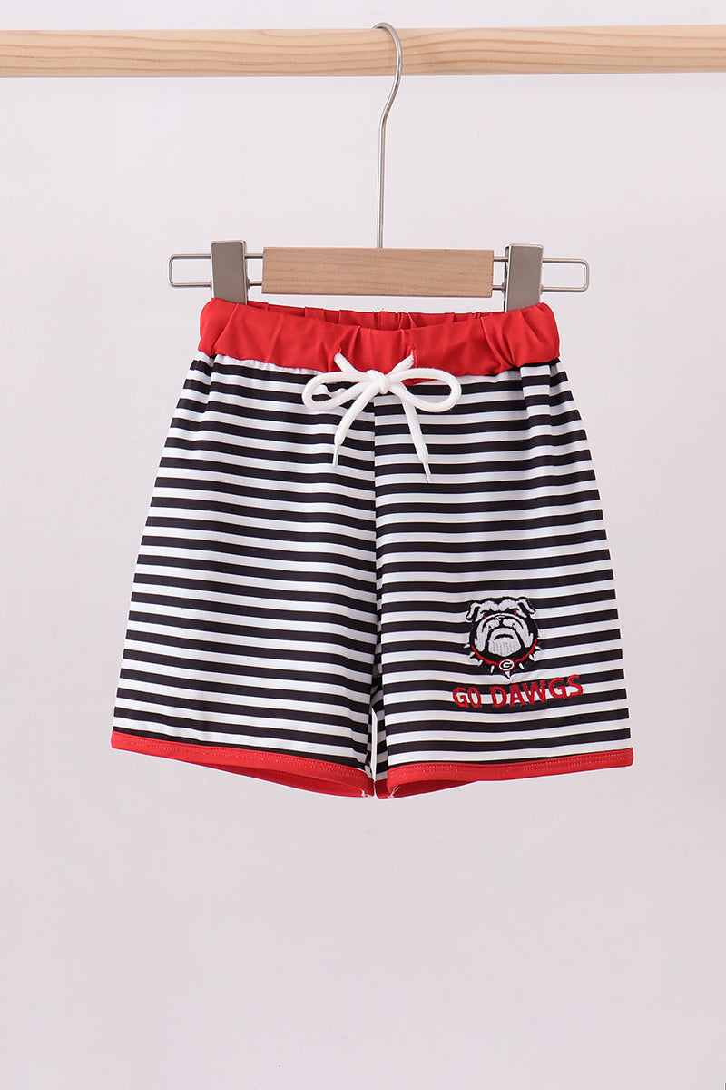 Short de bain brodé à rayures Georgia Bulldogs