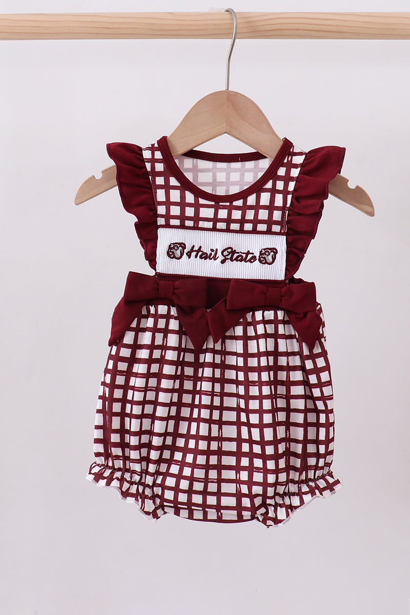 Mississippi Hail State grenouillère en vichy à smocks et volants