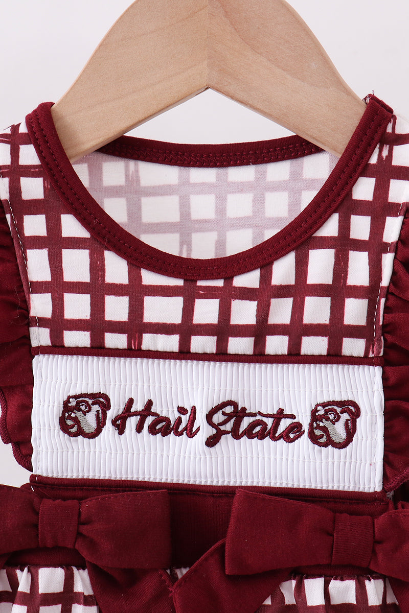 Mississippi Hail State grenouillère en vichy à smocks et volants