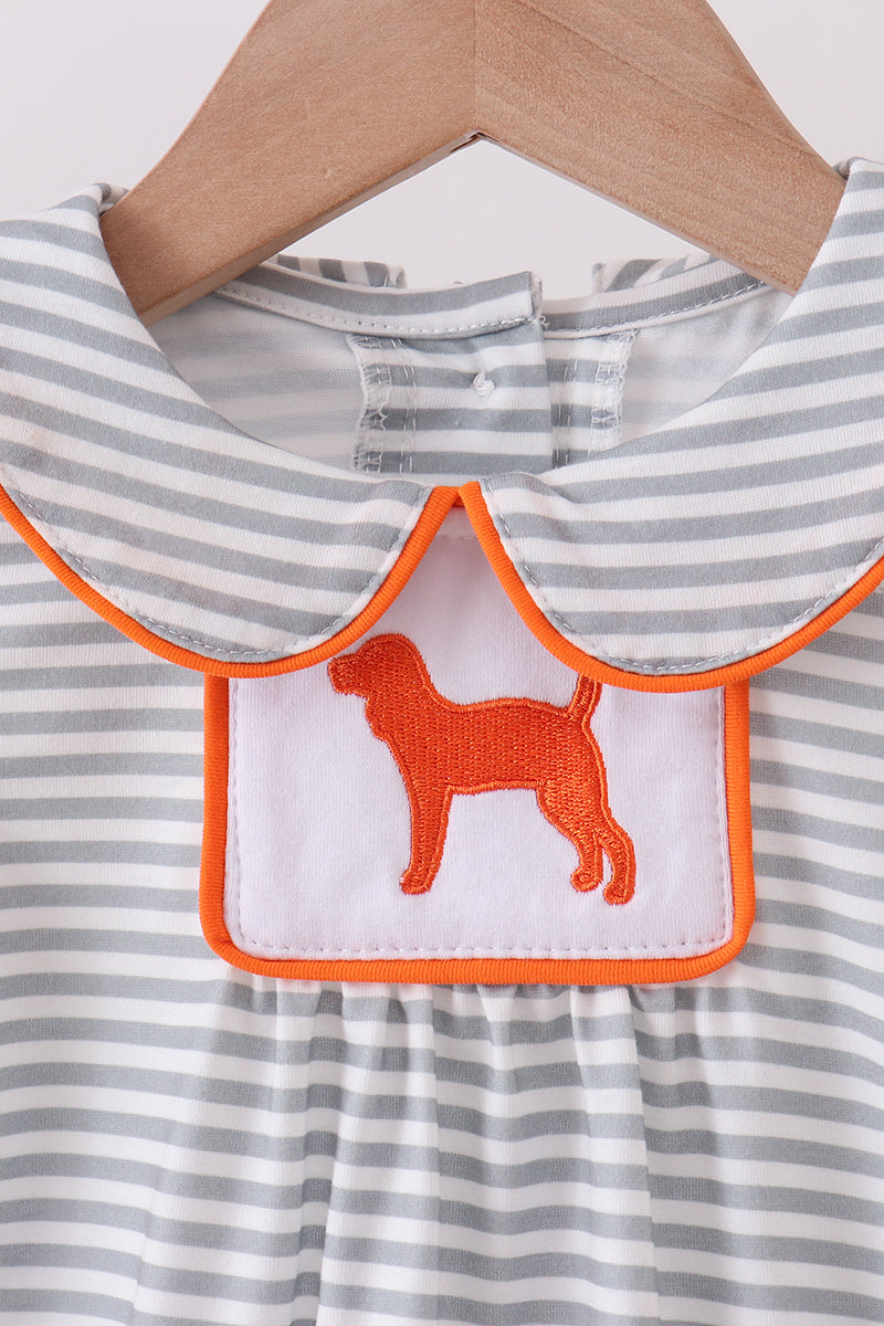 Combinaison-bulle rayée brodée orange Tennessee