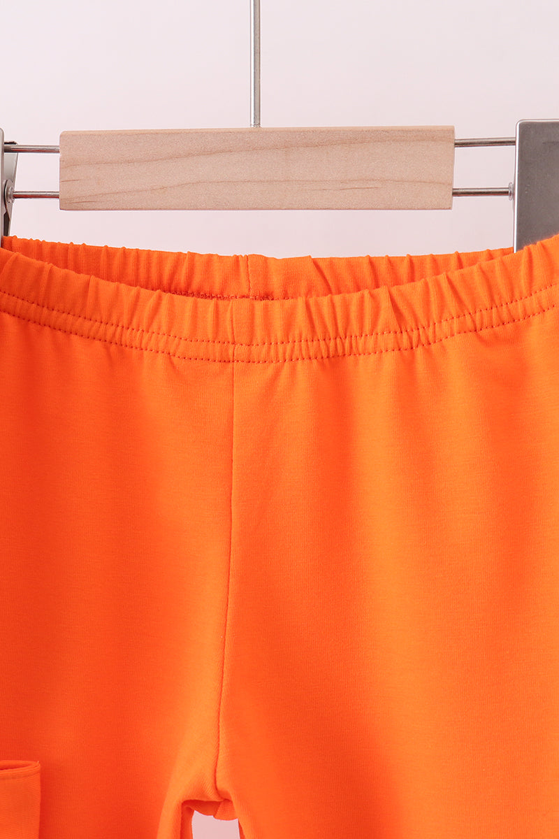 Ensemble pantalon à volants avec broderies et rayures Orange Tennessee