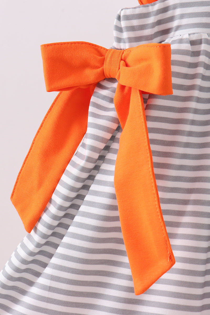 Ensemble pantalon à volants avec broderies et rayures Orange Tennessee