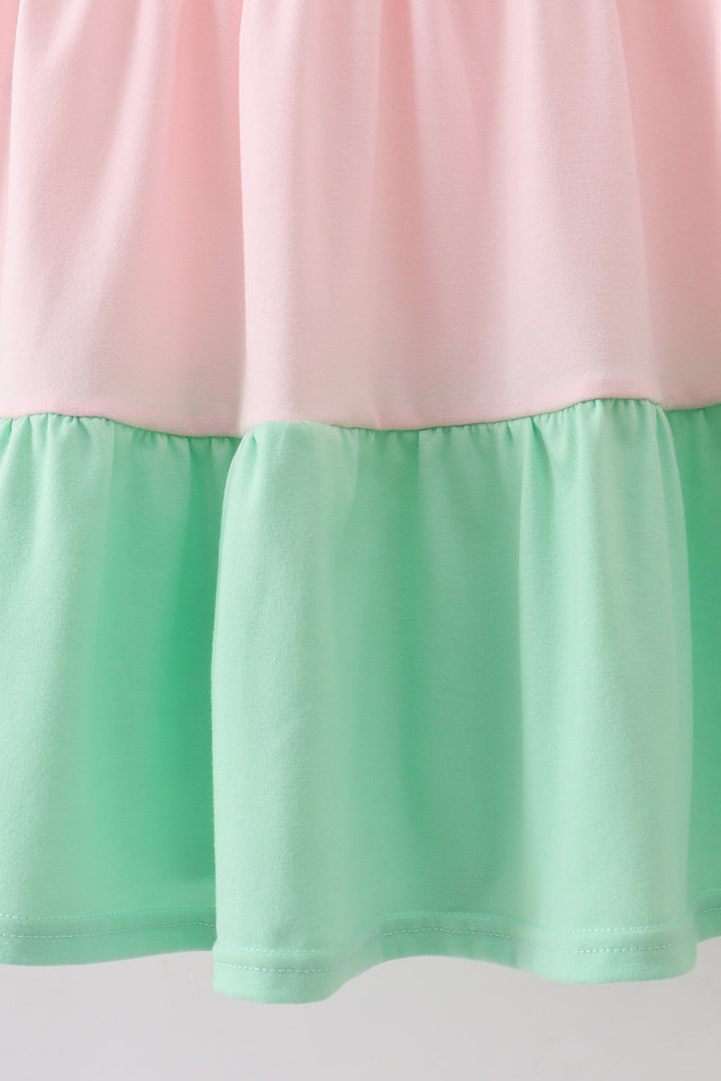 Robe color block à étages pour mère et fille