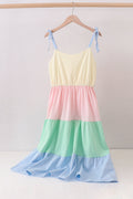 Robe color block à étages pour mère et fille