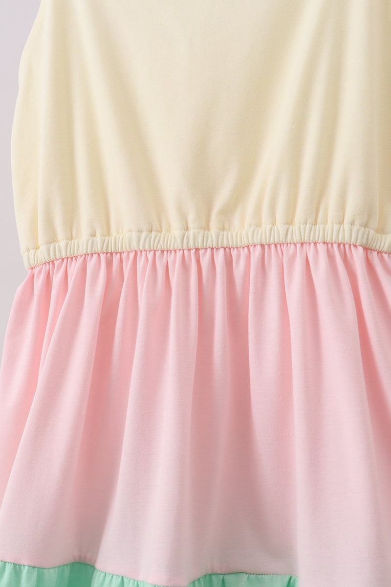 Robe color block à étages pour mère et fille