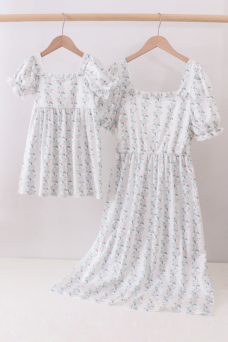 Robes mère-fille à imprimé floral