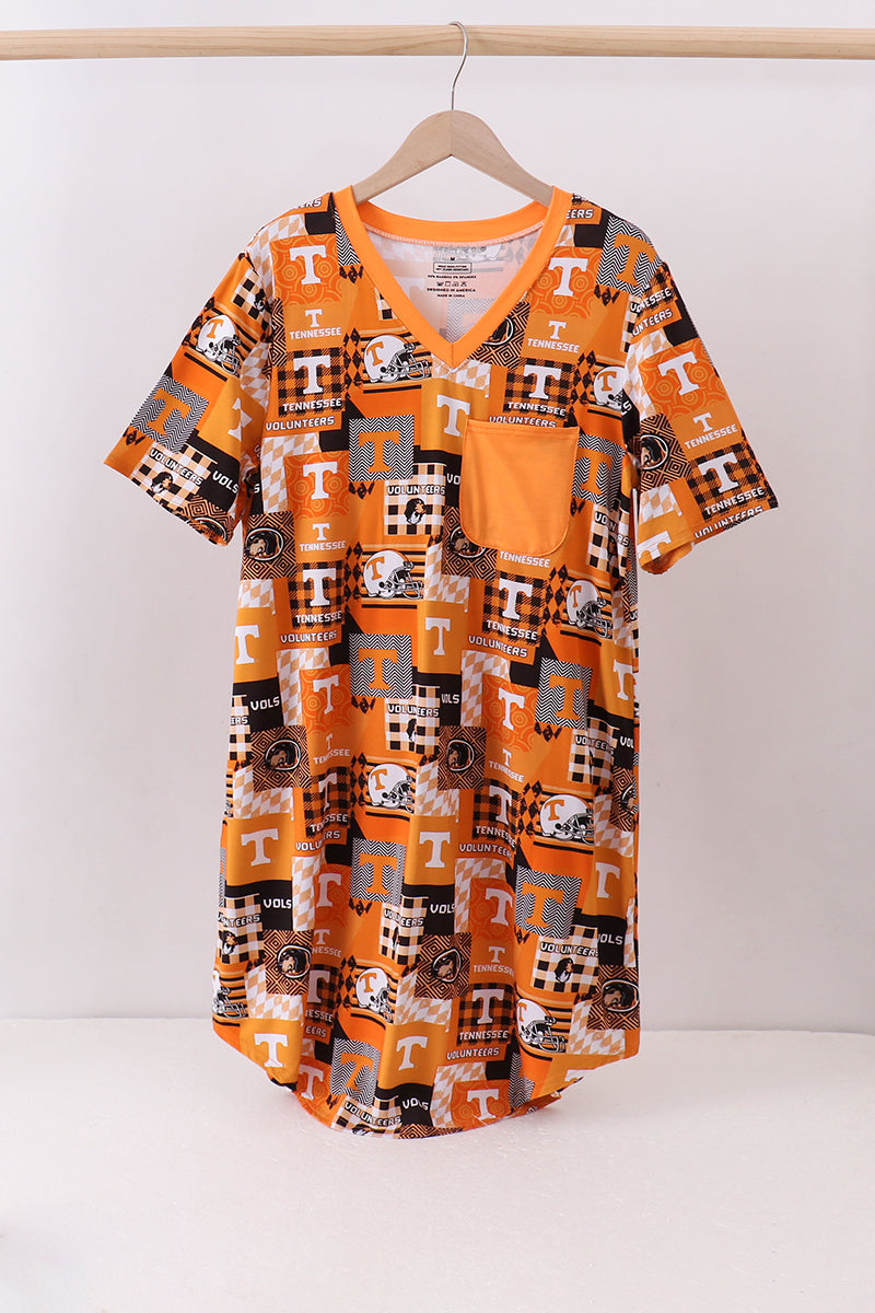 Chemise de nuit en bambou Orange Tennessee VOLS