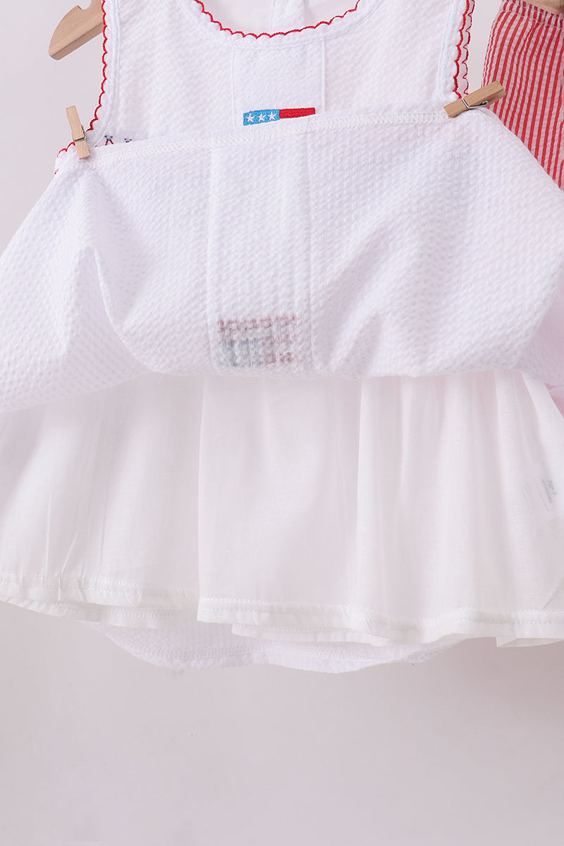 Ensemble short rose à volants smockés