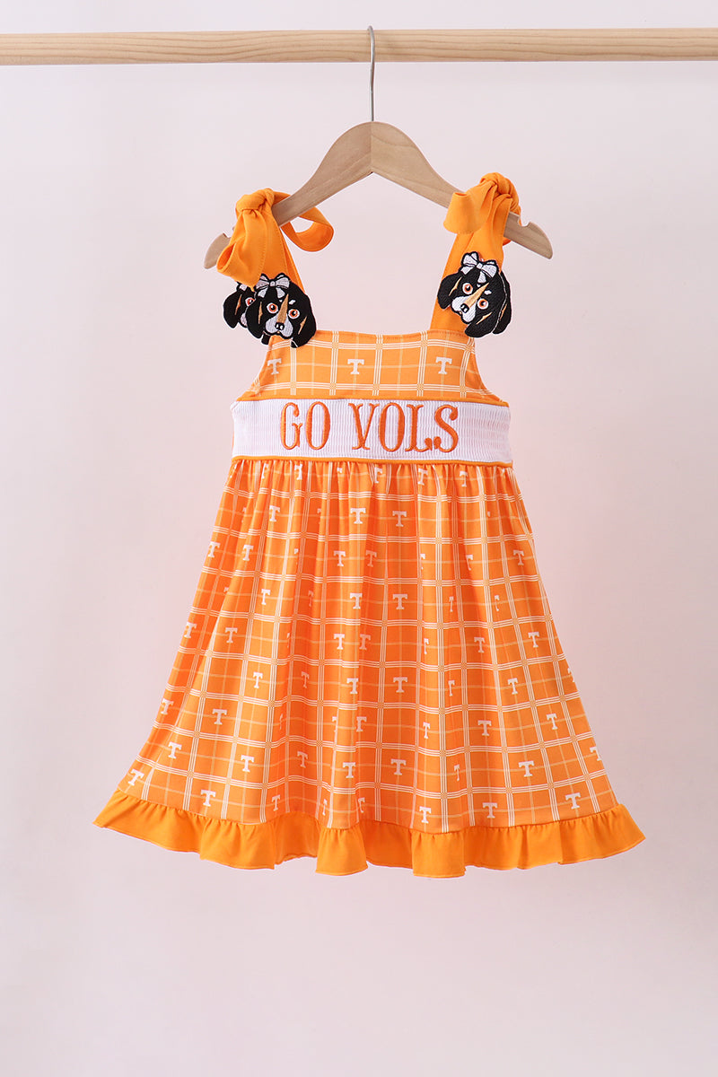 Robe à carreaux brodée orange Tennessee Vols