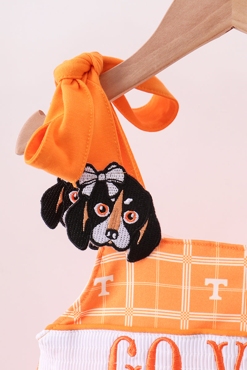 Robe à carreaux brodée orange Tennessee Vols
