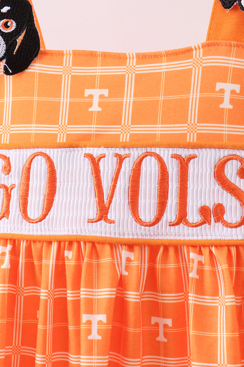 Robe à carreaux brodée orange Tennessee Vols