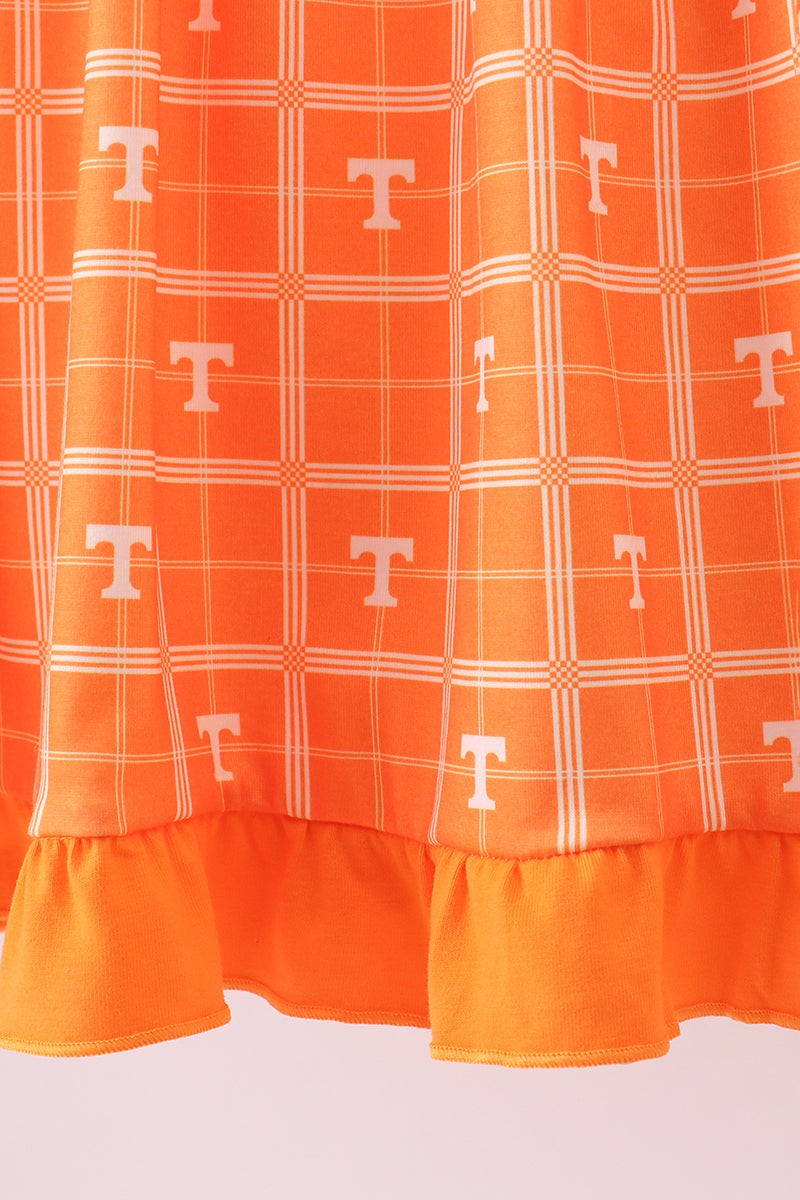 Robe à carreaux brodée orange Tennessee Vols
