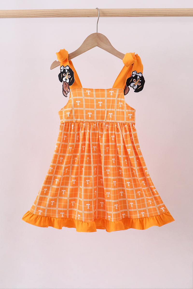 Robe à carreaux brodée orange Tennessee Vols