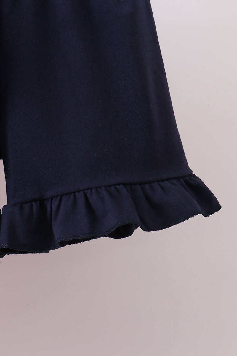 Ensemble short à volants vichy smocké drapeau rouge