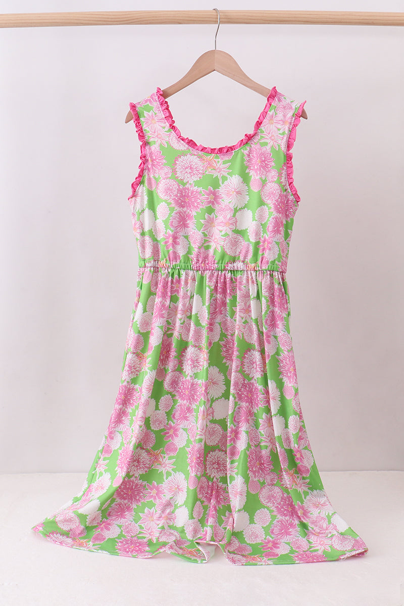 Robe rose fleurie